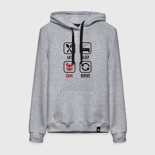Женская толстовка-худи Eat Sleep Free Fire Repeat / Меланж – фото 1