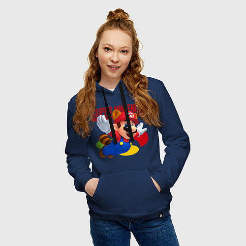 Женская толстовка-худи SNES - Mario / Тёмно-синий – фото 3