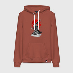 Толстовка-худи хлопковая женская Guts the Black Swordsman, цвет: кирпичный