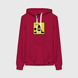 Толстовка-худи хлопковая женская Знак - Поза, цвет: маджента