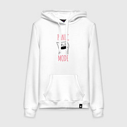 Толстовка-худи хлопковая женская Panic mode - Режим паники, цвет: белый