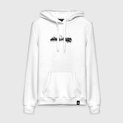Толстовка-худи хлопковая женская Бездорожье, горы и лес, цвет: белый