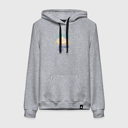 Толстовка-худи хлопковая женская Хинкальная душа, цвет: меланж