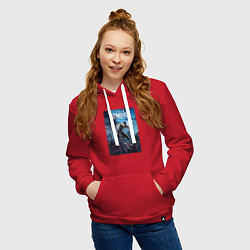 Толстовка-худи хлопковая женская В пылу битвы - Project Zomboid, цвет: красный — фото 2
