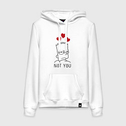 Толстовка-худи хлопковая женская Bart Simpson - not you!, цвет: белый