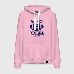 Толстовка-худи хлопковая женская Денвер американский футбол, цвет: светло-розовый