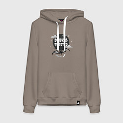 Толстовка-худи хлопковая женская Dark and twisted, цвет: утренний латте