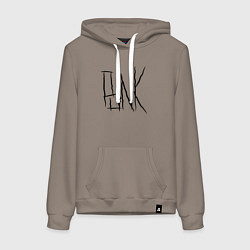 Толстовка-худи хлопковая женская Punk надпись, цвет: утренний латте