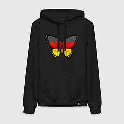Толстовка-худи хлопковая женская Бабочка - Германия, цвет: черный