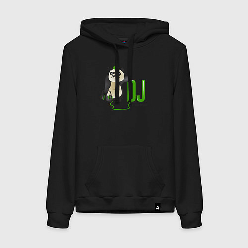 Женская толстовка-худи DJ панда я люблю музыку / Черный – фото 1