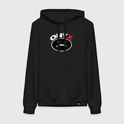 Толстовка-худи хлопковая женская Onyx - black logo, цвет: черный
