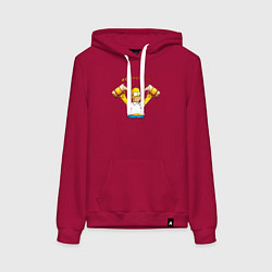 Толстовка-худи хлопковая женская Homer & Beer, цвет: маджента