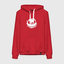Толстовка-худи хлопковая женская Jack Skellington face, цвет: красный
