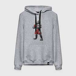 Толстовка-худи хлопковая женская Питбуль - Смешанные единоборства - MMA, цвет: меланж