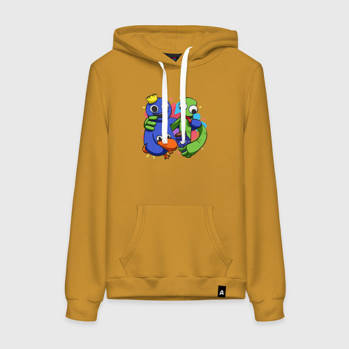Женская толстовка-худи Персонажи игры Радужные друзья / Горчичный – фото 1