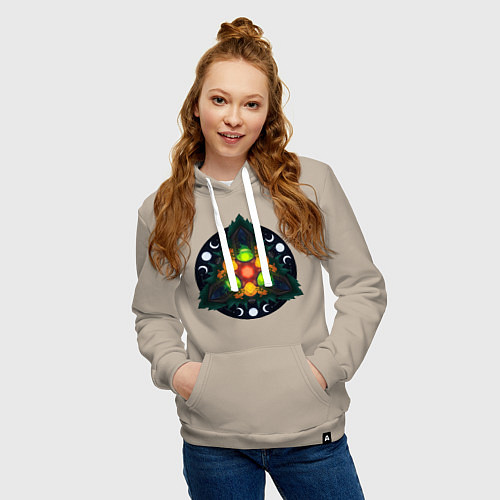 Женская толстовка-худи DnD Dices - Halloween / Миндальный – фото 3