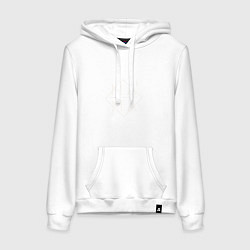 Толстовка-худи хлопковая женская Мама в квадрате, цвет: белый