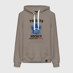 Толстовка-худи хлопковая женская Торонто нхл, цвет: утренний латте