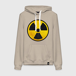 Толстовка-худи хлопковая женская Atomic Nuclear, цвет: миндальный