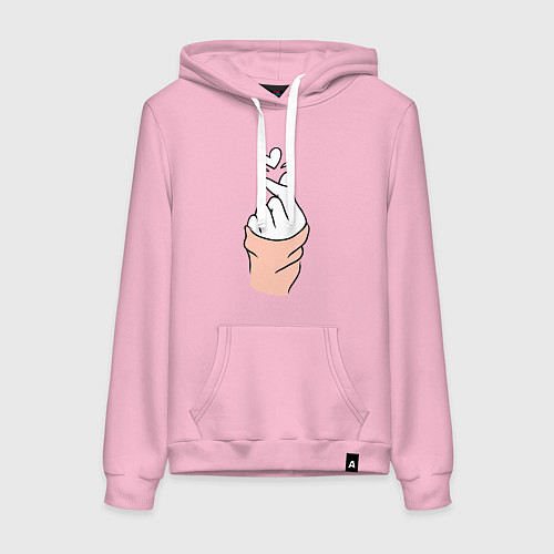 Женская толстовка-худи Hand click / Светло-розовый – фото 1