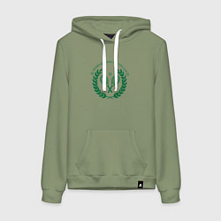 Толстовка-худи хлопковая женская Теннисный клуб, цвет: авокадо