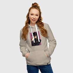 Толстовка-худи хлопковая женская Лелуш Черный принц, цвет: миндальный — фото 2