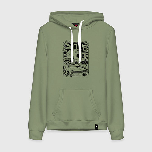 Женская толстовка-худи Ретро вещи 80-х / Авокадо – фото 1