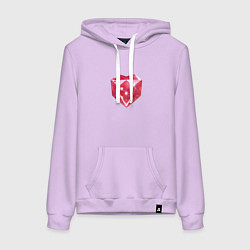 Толстовка-худи хлопковая женская Рубиновое сердце, цвет: лаванда