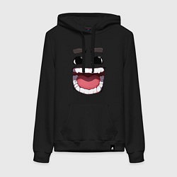 Толстовка-худи хлопковая женская Funny smile, цвет: черный
