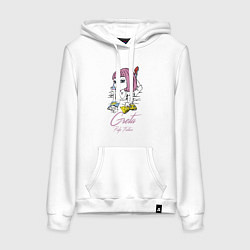 Толстовка-худи хлопковая женская Greta - pulp fiction, цвет: белый