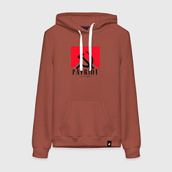 Толстовка-худи хлопковая женская USSR Patriot, цвет: кирпичный