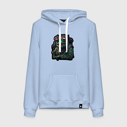 Толстовка-худи хлопковая женская Лягушонок Пепе киберпанк, цвет: мягкое небо