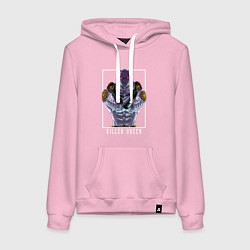Толстовка-худи хлопковая женская Killer Queen anime, цвет: светло-розовый