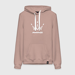 Толстовка-худи хлопковая женская Mamamoo white logo, цвет: пыльно-розовый