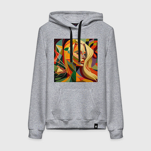 Женская толстовка-худи Женщина-абстракция / Меланж – фото 1