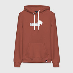 Толстовка-худи хлопковая женская Медведь Михаил, цвет: кирпичный