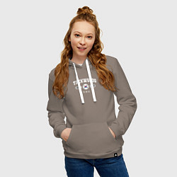 Толстовка-худи хлопковая женская Тхэквондо varsity style, цвет: утренний латте — фото 2