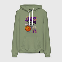 Толстовка-худи хлопковая женская LA Lakers Kobe, цвет: авокадо
