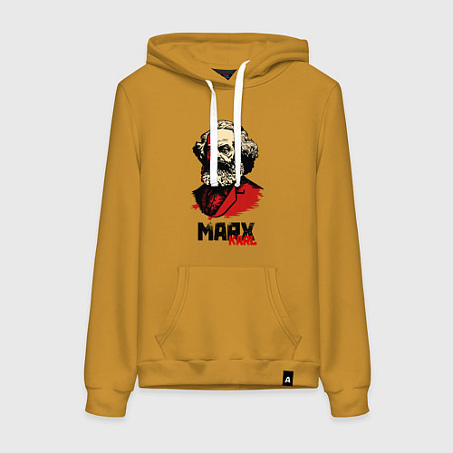 Женская толстовка-худи Karl Marx - 3 цвета / Горчичный – фото 1