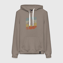 Толстовка-худи хлопковая женская Basketball life, цвет: утренний латте