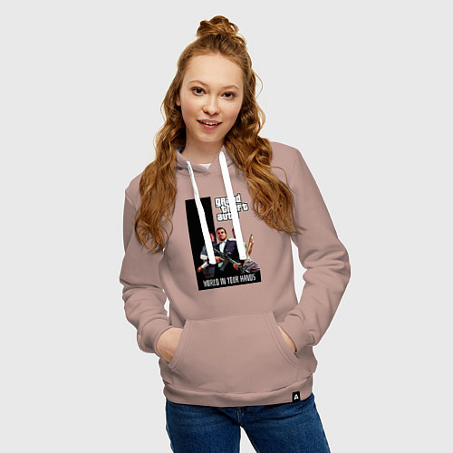 Женская толстовка-худи Майкл, Франклин, Тревор из GTA / Пыльно-розовый – фото 3