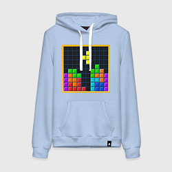 Толстовка-худи хлопковая женская Tetris, цвет: мягкое небо