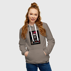 Толстовка-худи хлопковая женская Все пропьем но панк не опозорим, цвет: утренний латте — фото 2