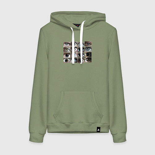 Женская толстовка-худи Разнообразие глаз / Авокадо – фото 1