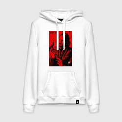 Толстовка-худи хлопковая женская John Wick Baba Yaga art, цвет: белый