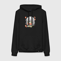 Толстовка-худи хлопковая женская Trailblazer, цвет: черный