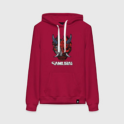 Толстовка-худи хлопковая женская Samurai logo, цвет: маджента