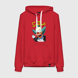 Толстовка-худи хлопковая женская Krusty the clown, цвет: красный