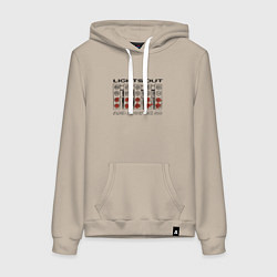Толстовка-худи хлопковая женская Lights out black, цвет: миндальный
