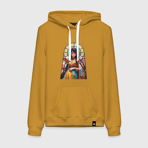 Женская толстовка-худи Ай хоширо - витраж / Горчичный – фото 1